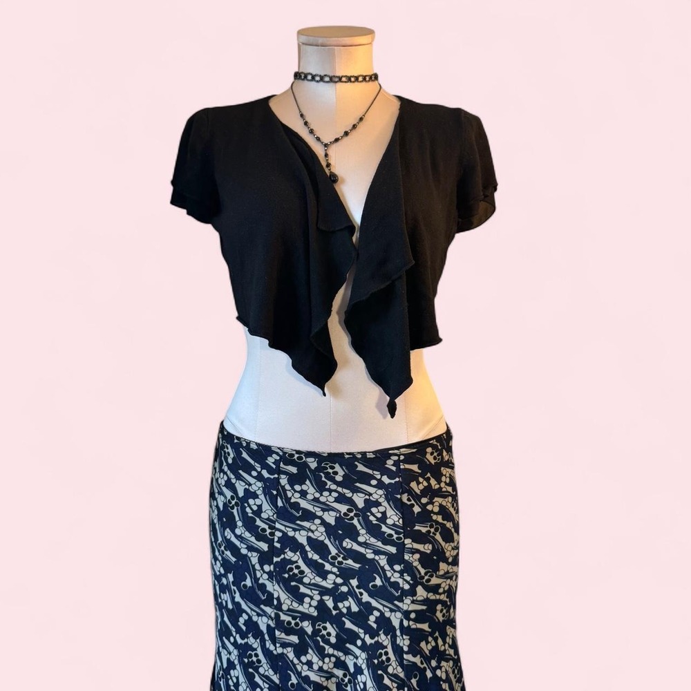 Navy Abstract Midi‎ Skirt | Fairy Grunge Whimsigoth Skirt ✨🦋